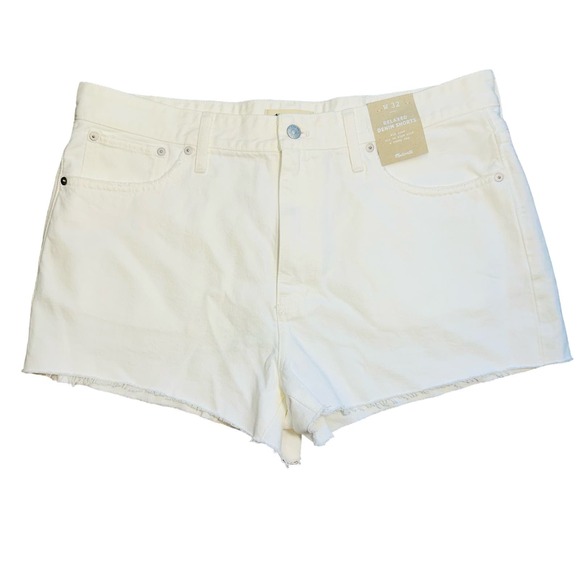 Madewell Pants - Madewell White Relaxed Denim Shorts 32